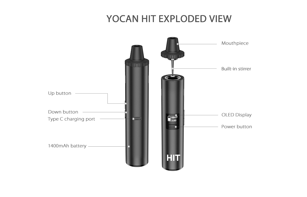 Original Yocan Hit Dry Herb Va - Diy Vape Electronics ulasan dan harga