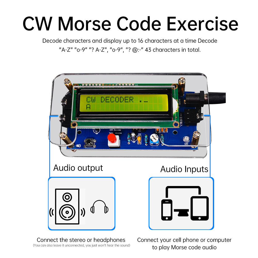 DC9V CW Morse Code Decoder Bul - Diy Electronics Workbench ulasan dan harga