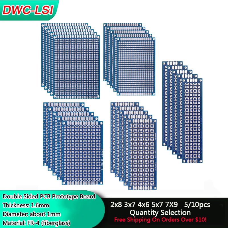 5/10PCS Blue Double-sided PCB  - Diy Electronics Workbench ulasan dan harga