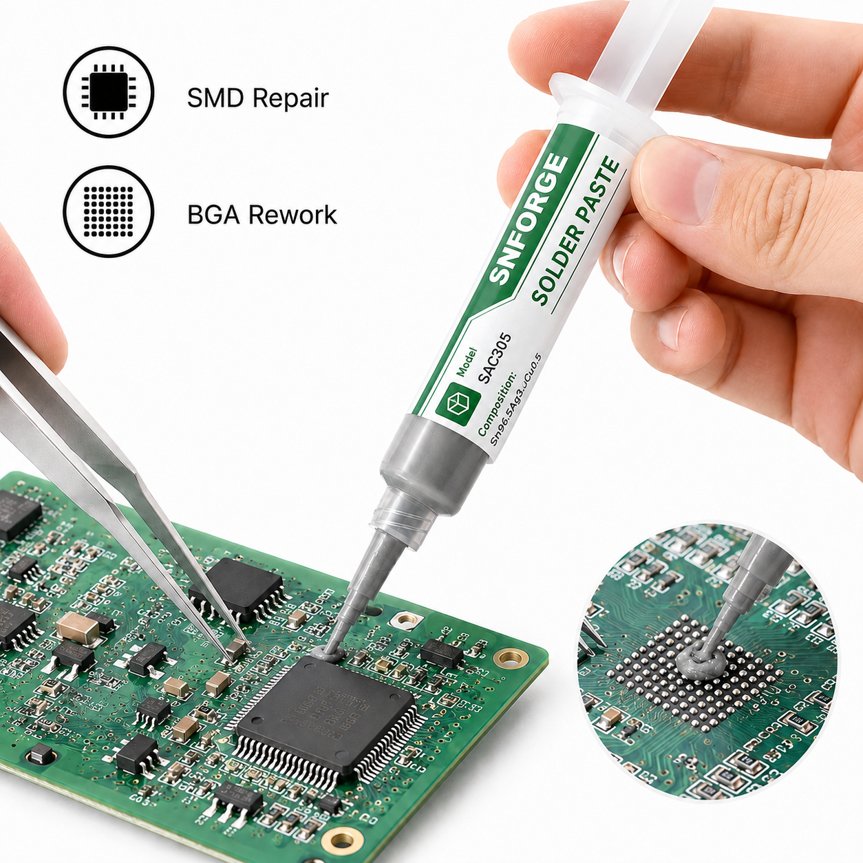 SAC305 Solder Paste Welding Ti - Diy Electronics Workbench ulasan dan harga
