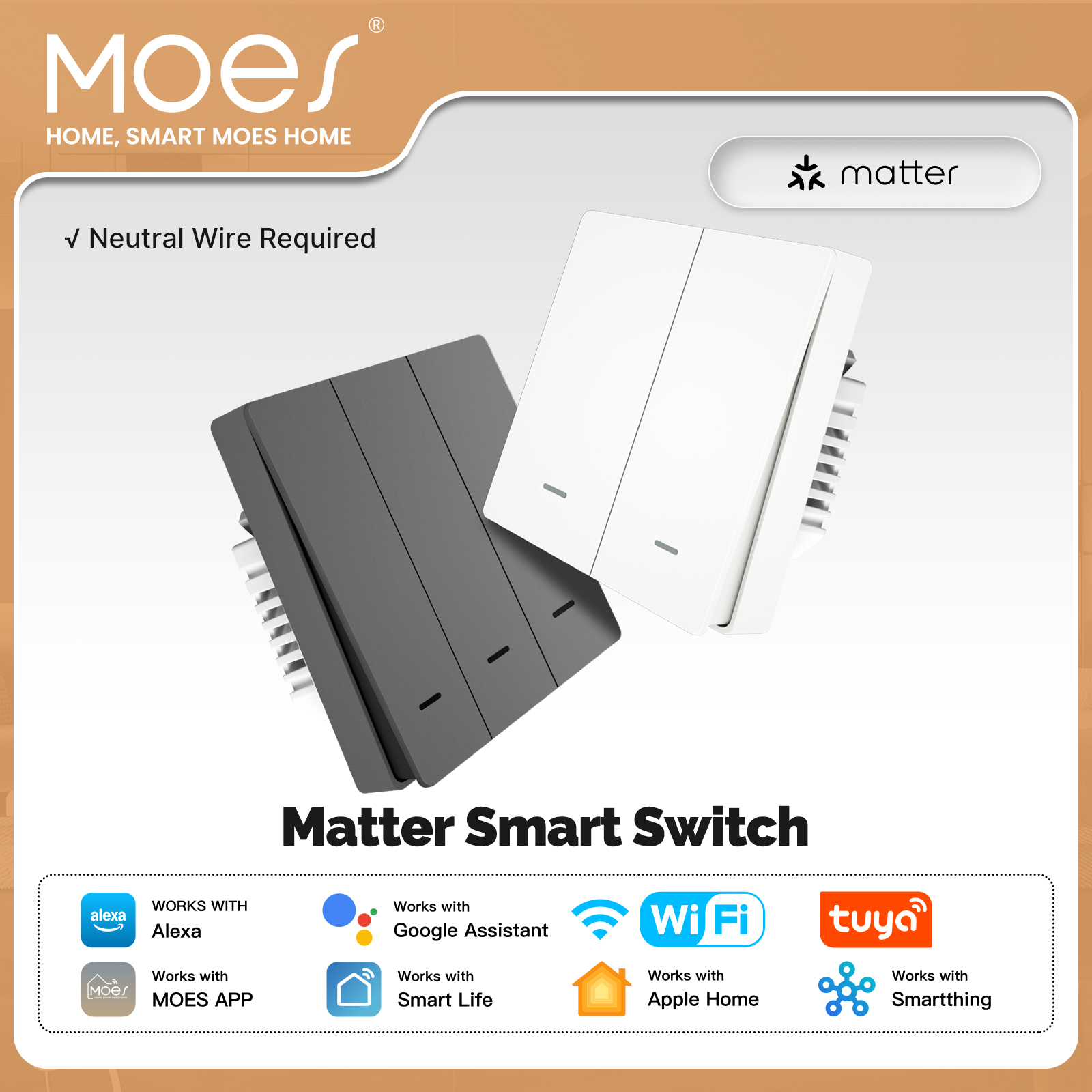 MOES Matter Tuya WiFi Smart Li - Diy Electronics Button ulasan dan harga