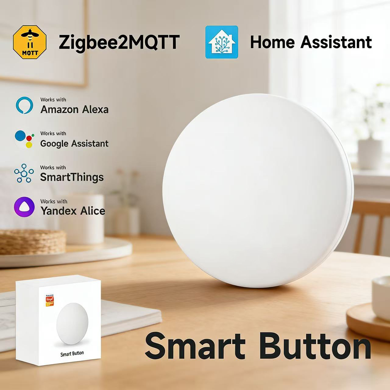 Zigbee3.0 2MQTT Smart Button S - Diy Electronics Button ulasan dan harga